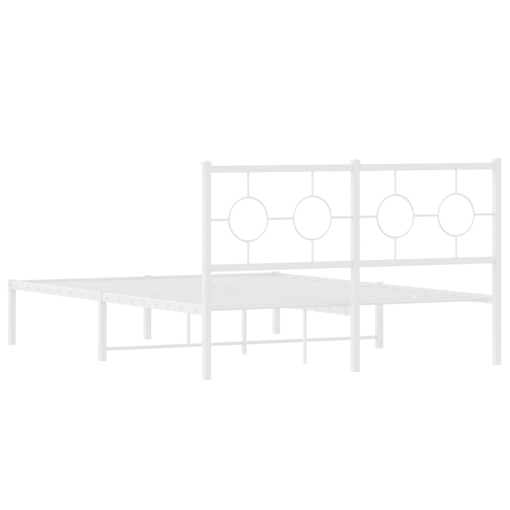 Cadre de lit métal sans matelas et tête de lit blanc 140x200 cm - XIOS