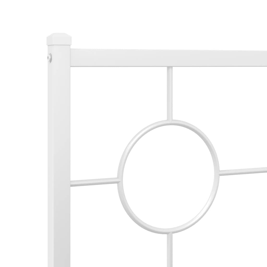 Cadre de lit métal sans matelas et tête de lit blanc 140x200 cm - XIOS