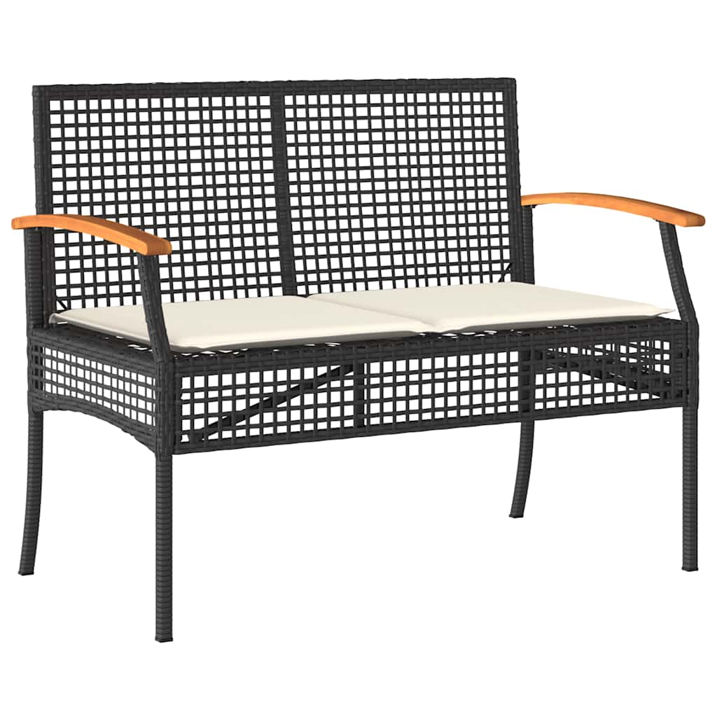 Salon de jardin 4 pcs avec coussins Noir Résine tressée - XIOS