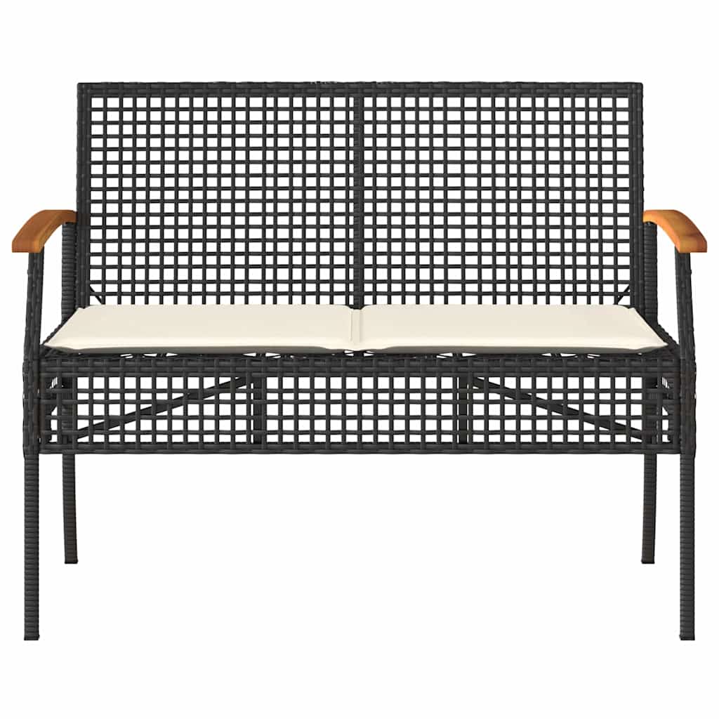 Salon de jardin 4 pcs avec coussins Noir Résine tressée - XIOS