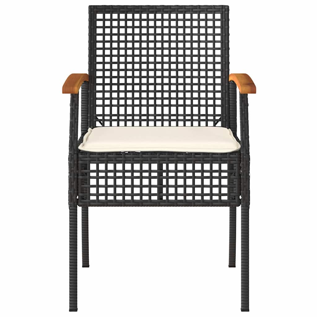 Salon de jardin 4 pcs avec coussins Noir Résine tressée - XIOS