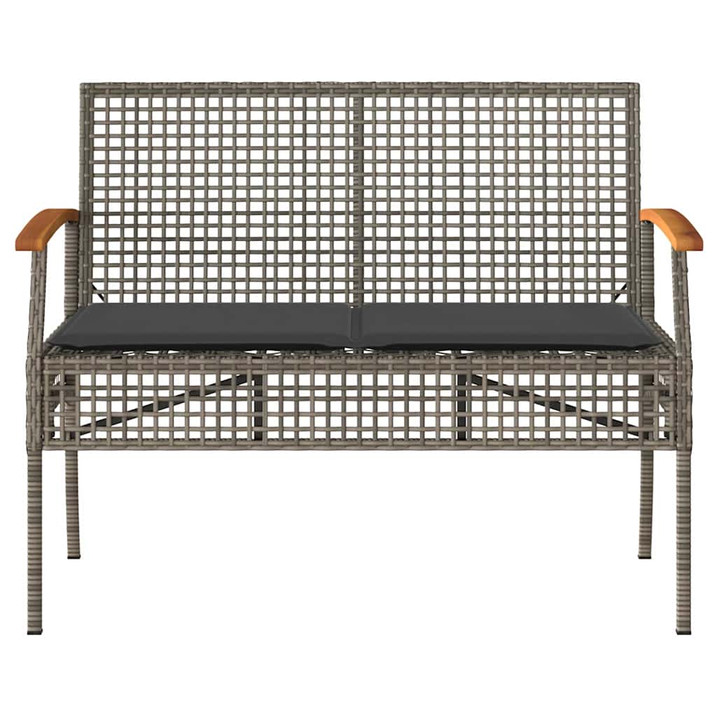 Salon de jardin 4 pcs avec coussins Gris Résine tressée - XIOS