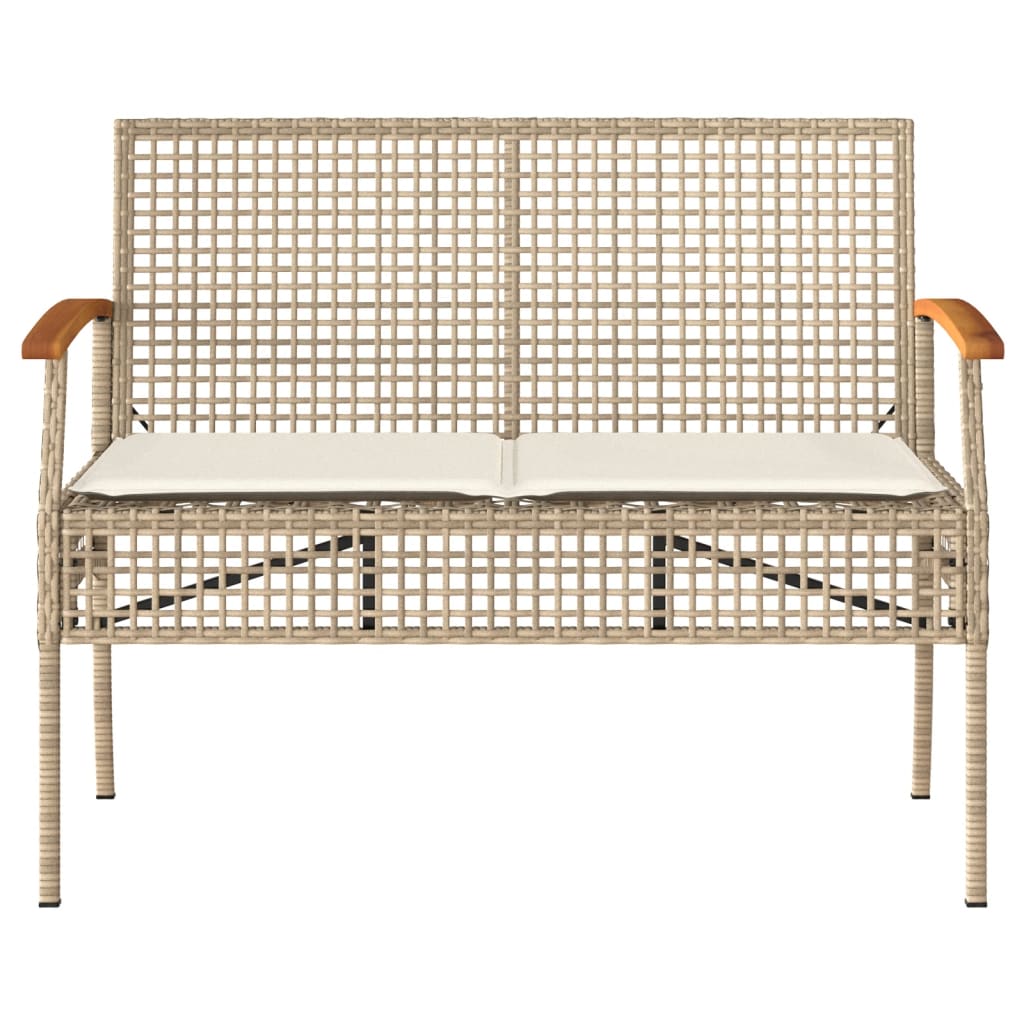 Salon de jardin avec coussins 4 pcs beige résine tressée - XIOS