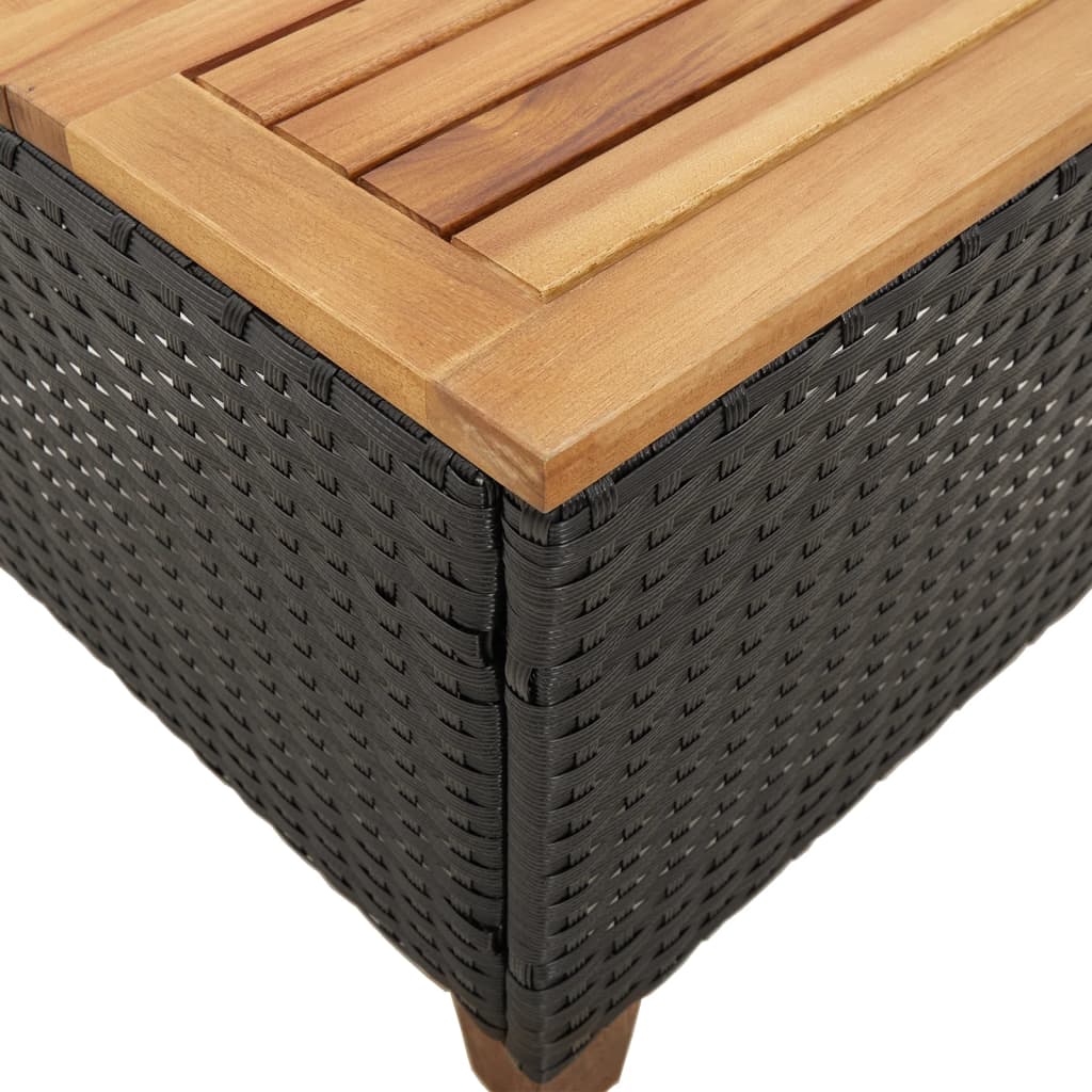 Ensemble de bistro 3 pcs et coussins noir résine tressée acacia - XIOS