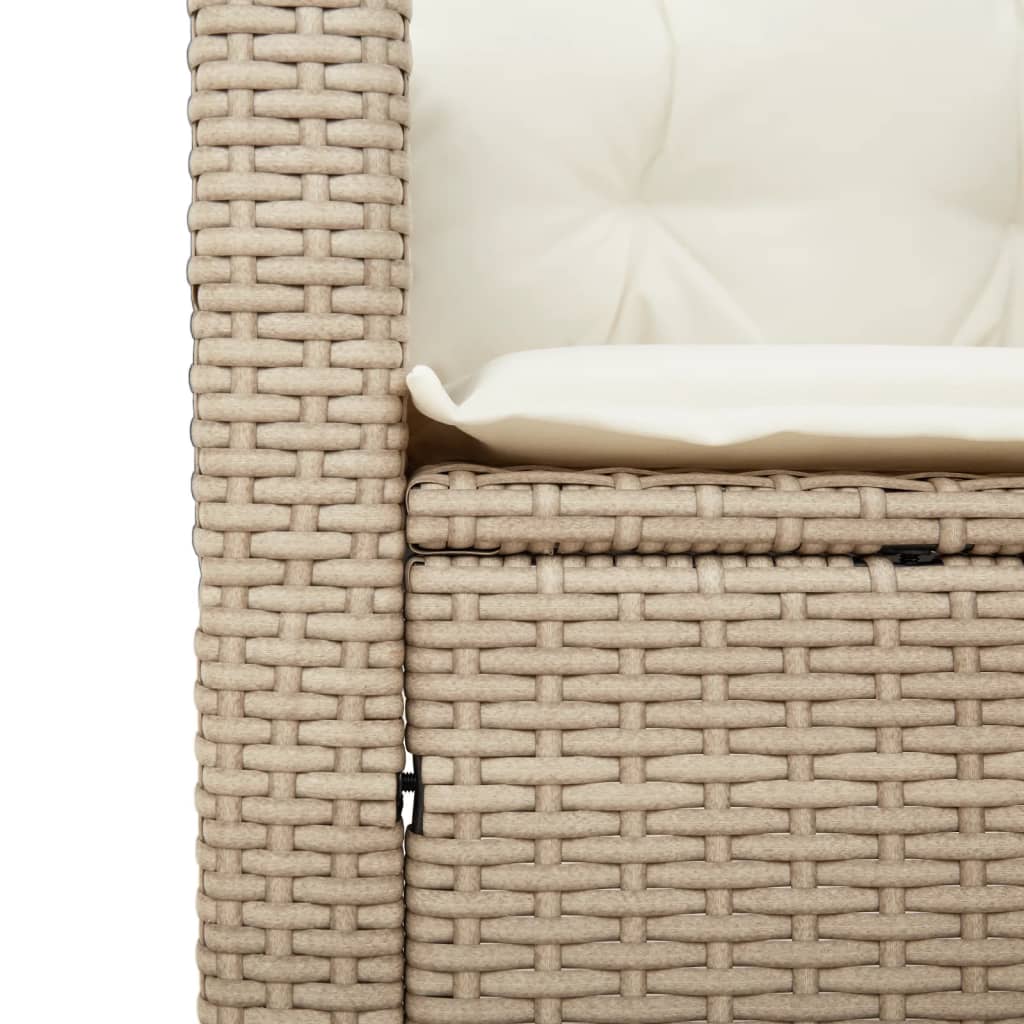 Ensemble de bistro 3 pcs coussins beige résine tressée acacia