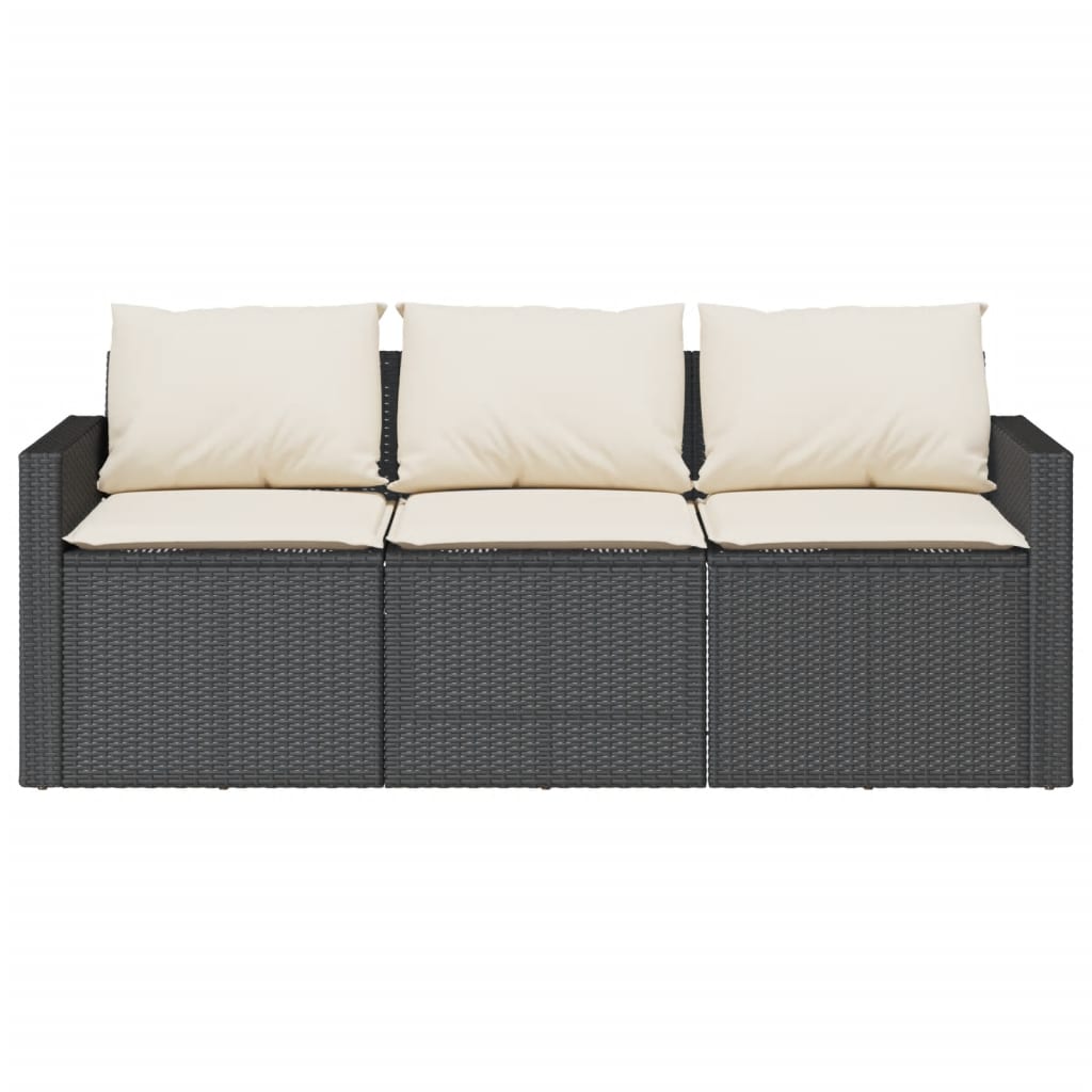Ensemble à manger de jardin coussins 2pcs noir résine tressée - XIOS