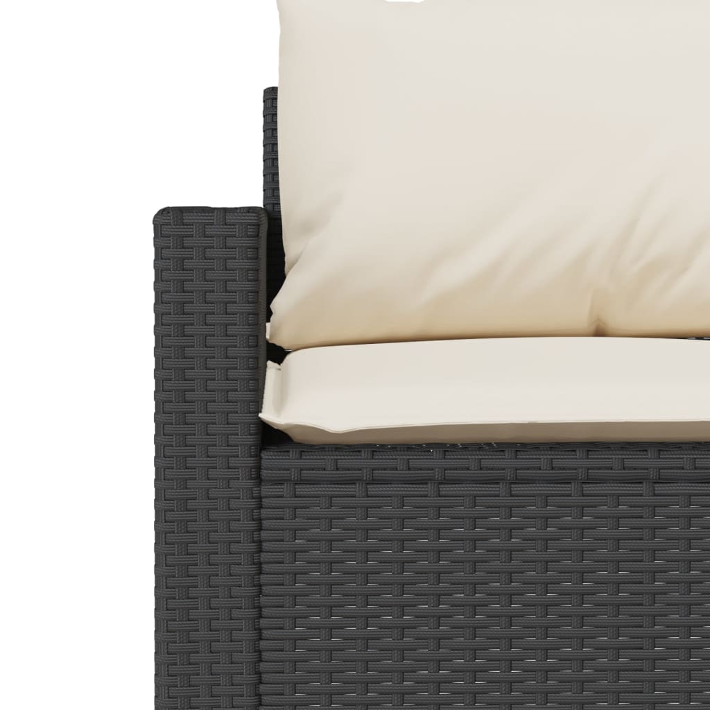 Ensemble à manger de jardin coussins 2pcs noir résine tressée - XIOS