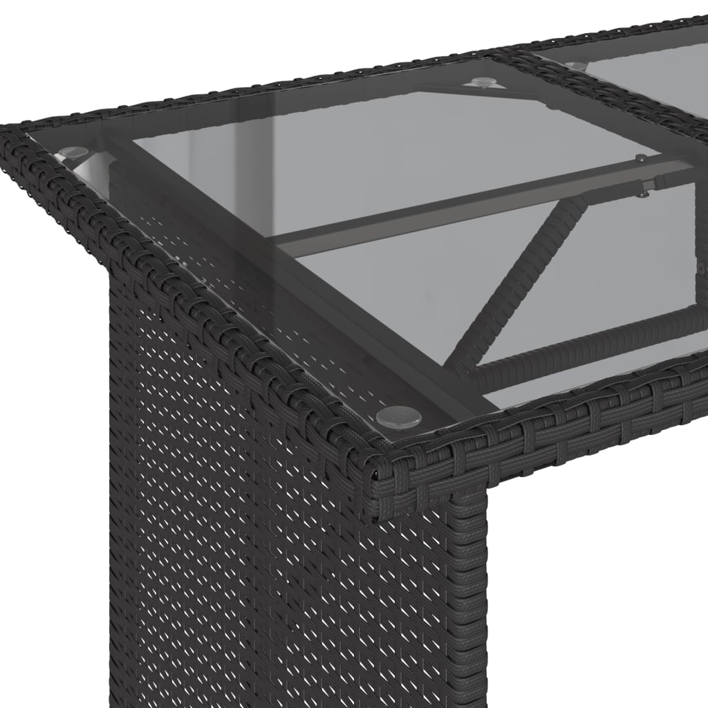 Ensemble à manger de jardin coussins 2pcs noir résine tressée - XIOS