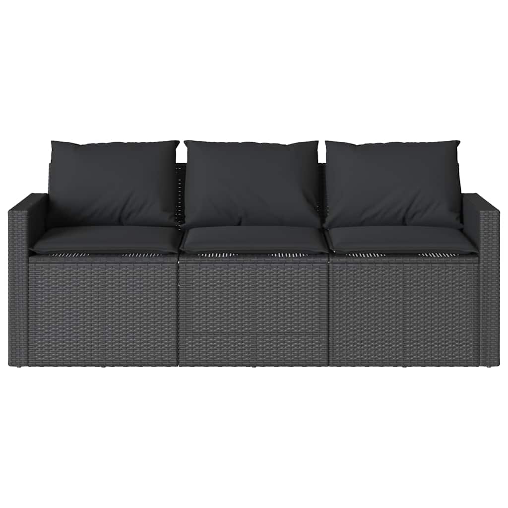 Ensemble à manger de jardin coussins 2pcs noir résine tressée - XIOS