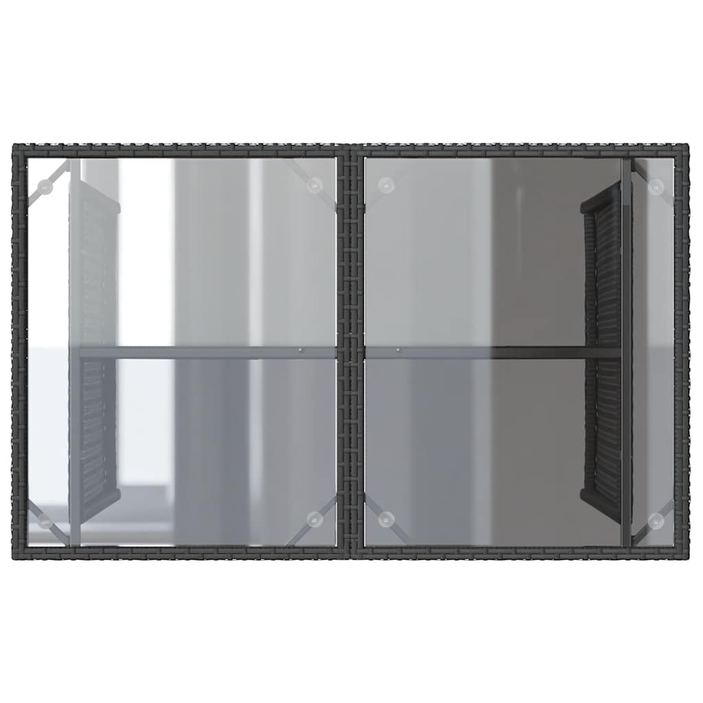 Ensemble à manger de jardin coussins 2pcs noir résine tressée - XIOS