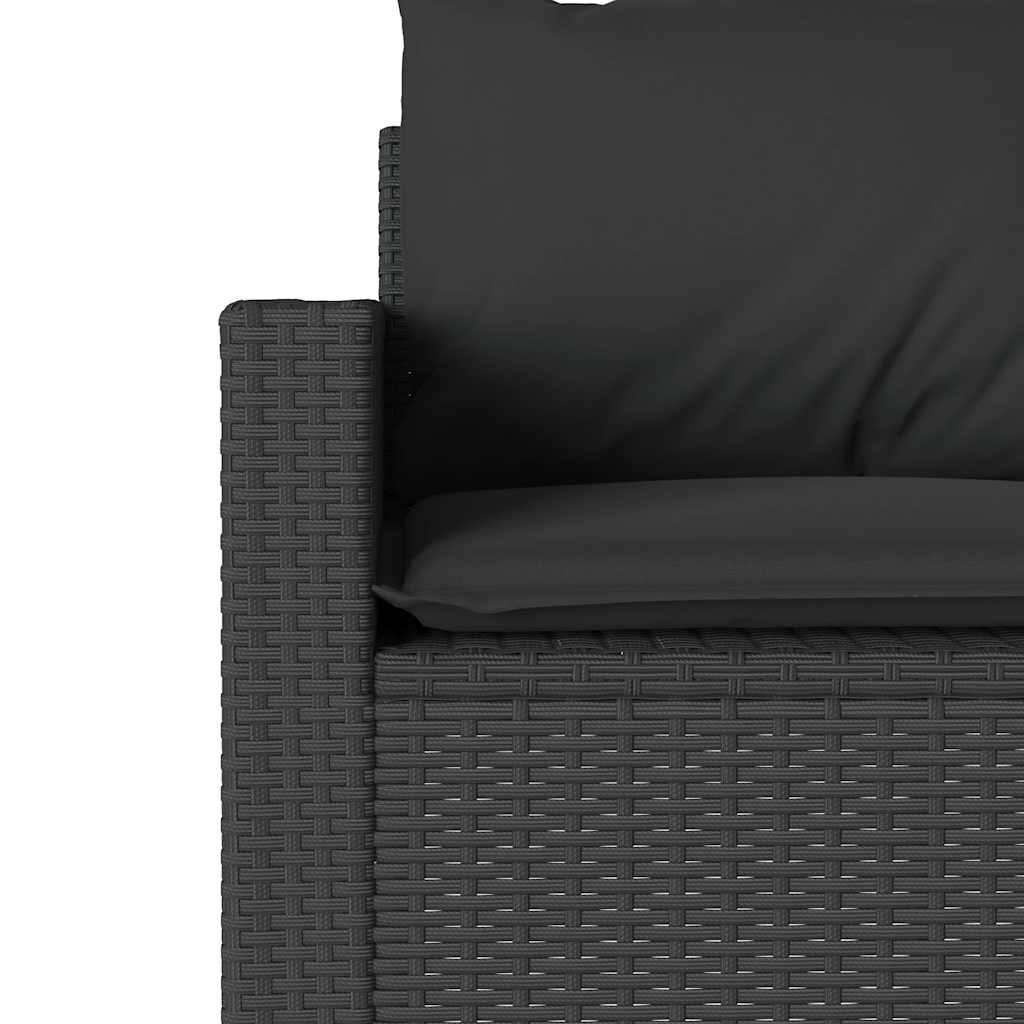 Ensemble à manger de jardin coussins 2pcs noir résine tressée - XIOS