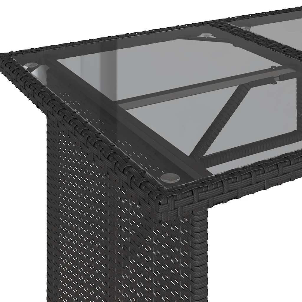 Ensemble à manger de jardin coussins 2pcs noir résine tressée - XIOS
