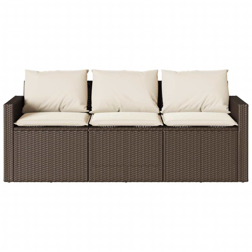 Ensemble à manger de jardin avec coussins 2 pcs marron rotin - XIOS