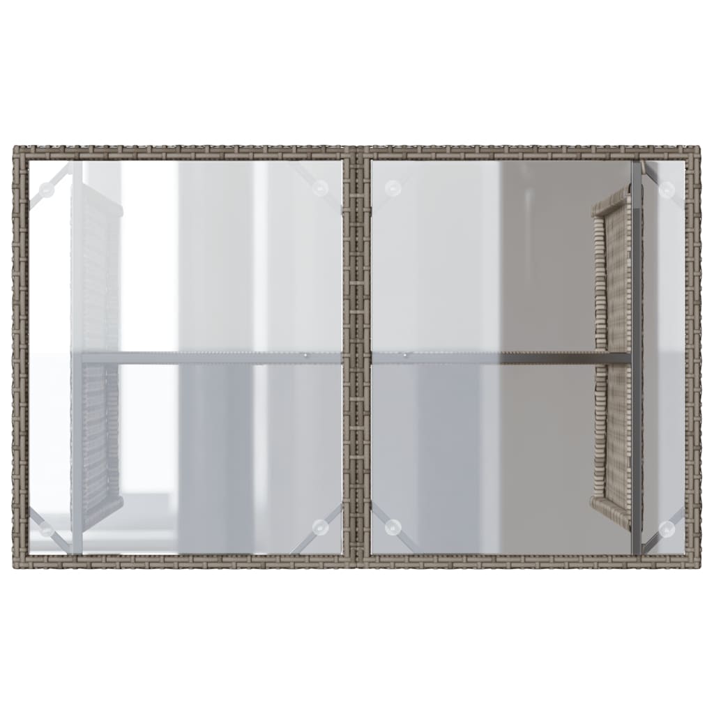 Ensemble à manger de jardin et coussins 2 pcs gris rotin - XIOS