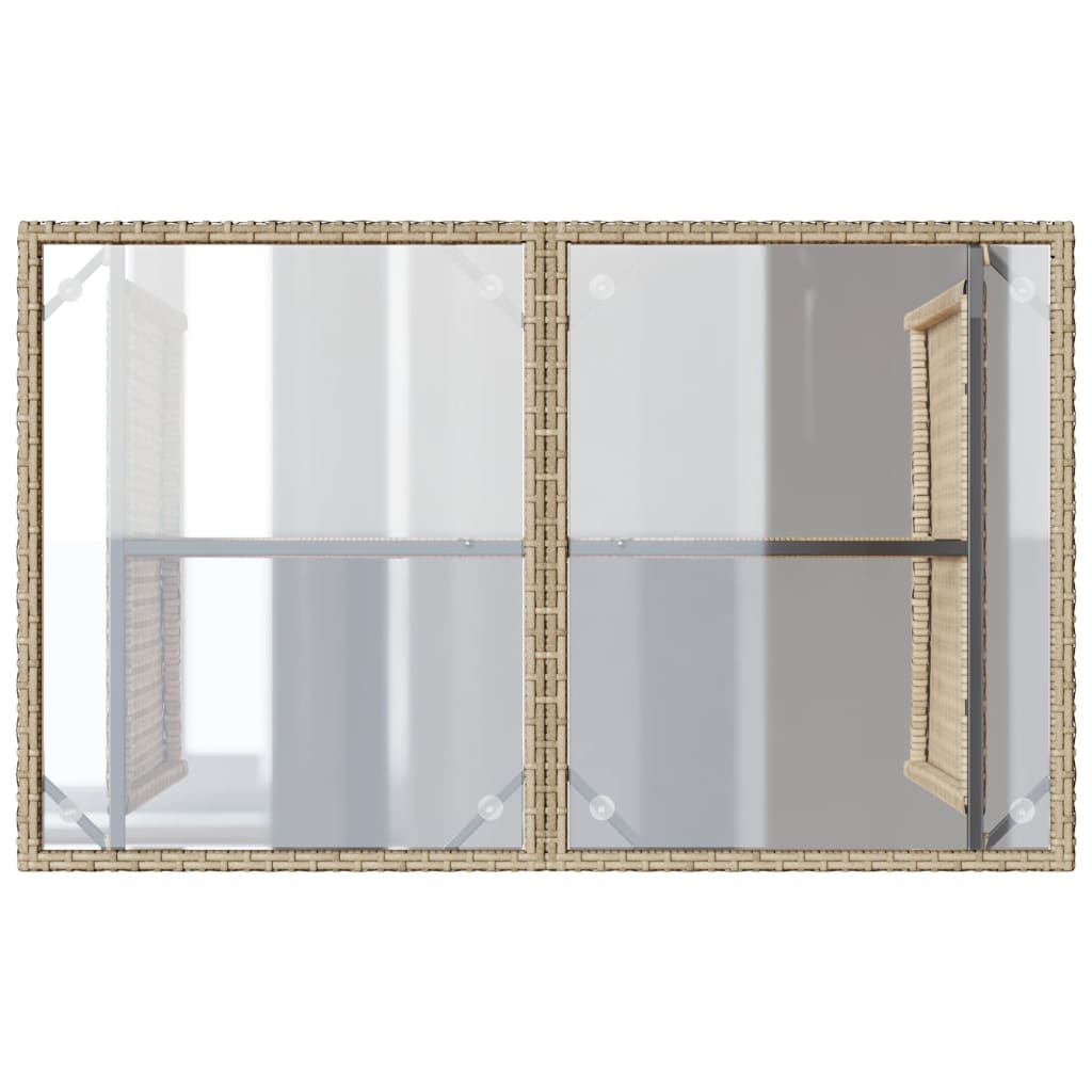 Ensemble à manger de jardin et coussins 2 pcs beige poly rotin - XIOS