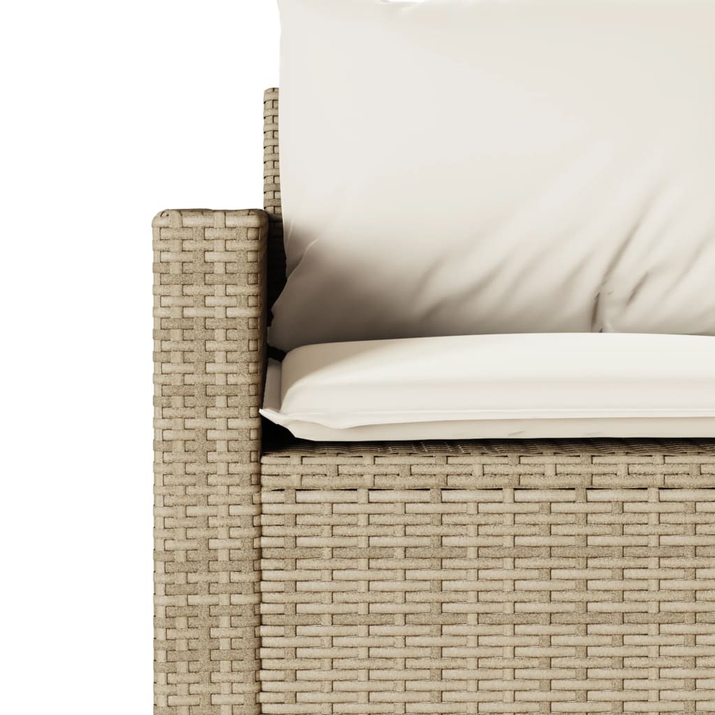 Ensemble à manger de jardin et coussins 2 pcs beige poly rotin - XIOS