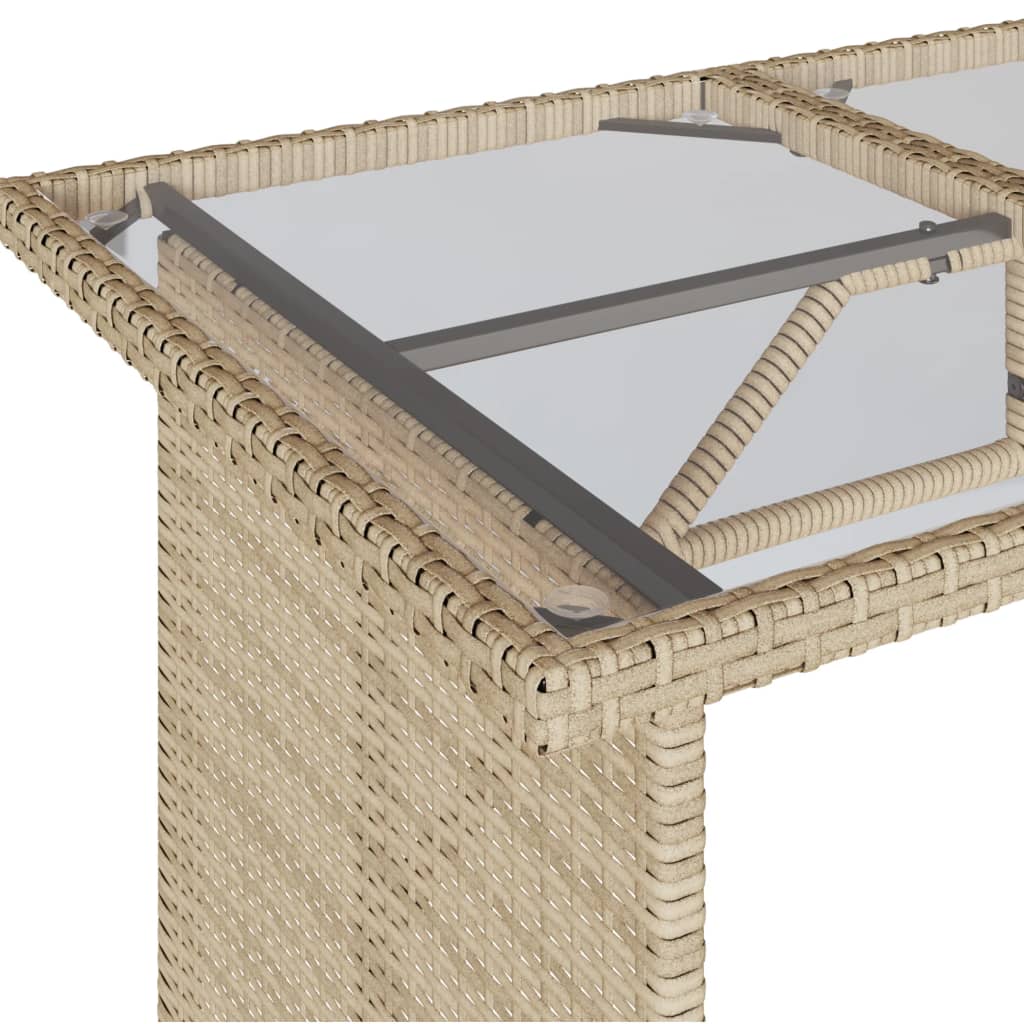 Ensemble à manger de jardin et coussins 2 pcs beige poly rotin - XIOS