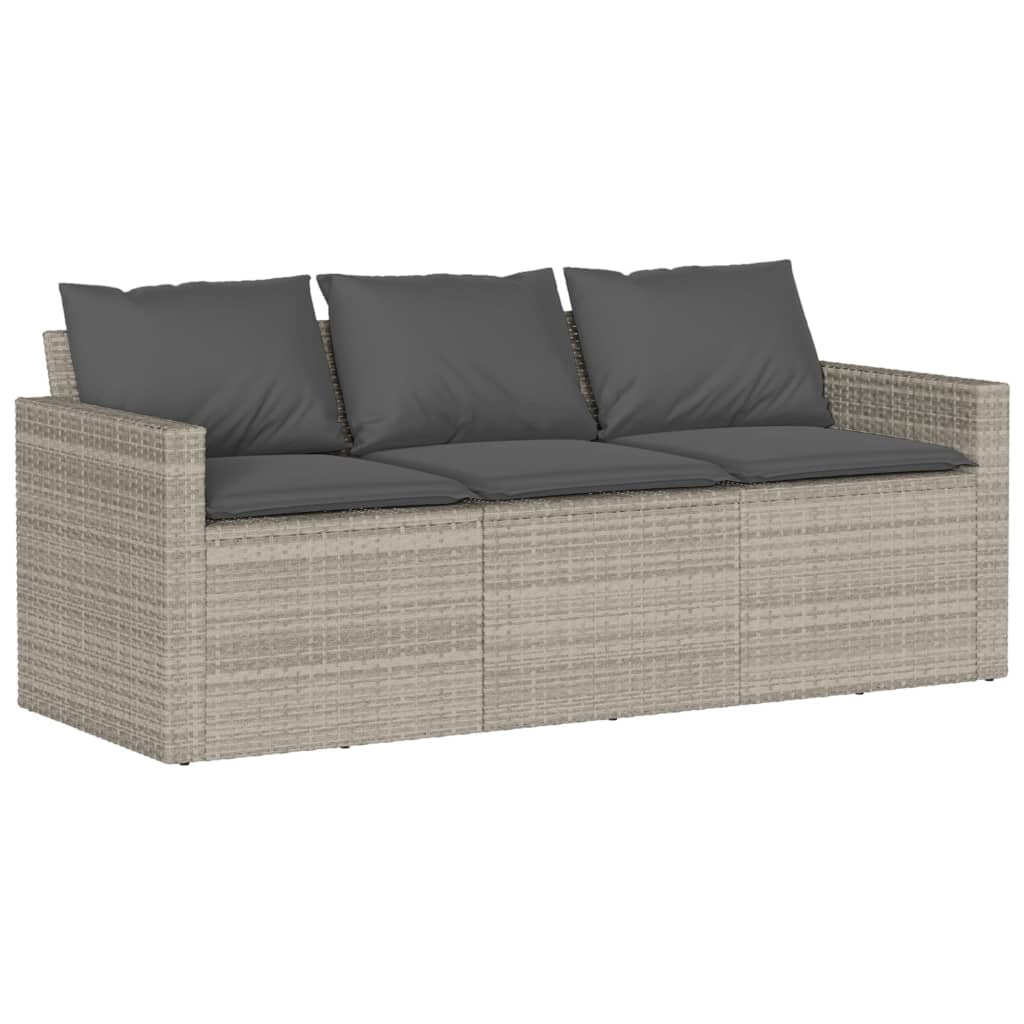 Ensemble à manger de jardin et coussins 2 pcs gris clair rotin - XIOS