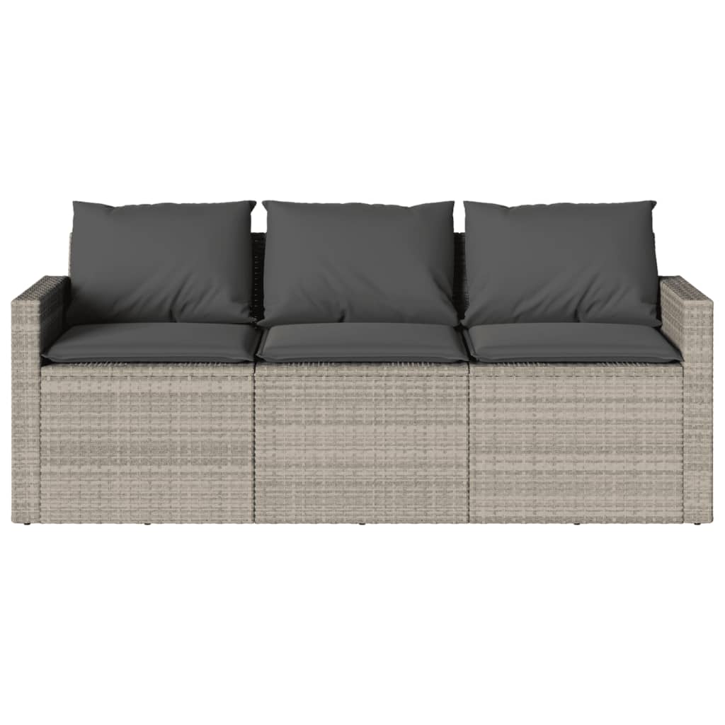 Ensemble à manger de jardin et coussins 2 pcs gris clair rotin - XIOS