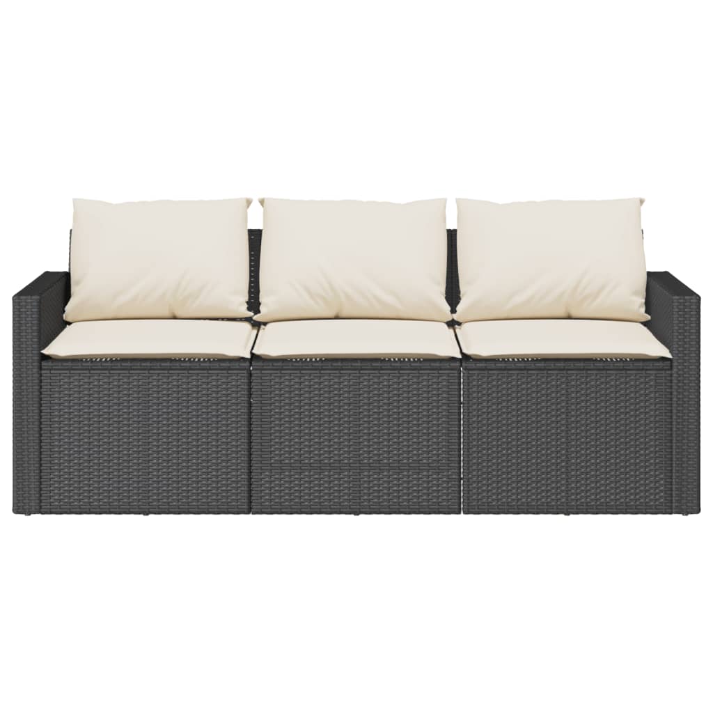 Ensemble à manger de jardin coussins 2pcs noir résine tressée - XIOS