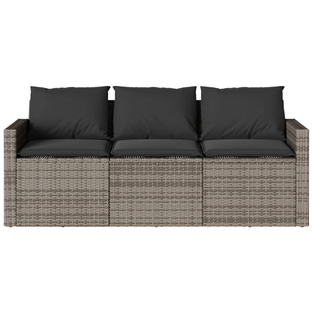 Ensemble à manger de jardin et coussins 2 pcs gris rotin - XIOS