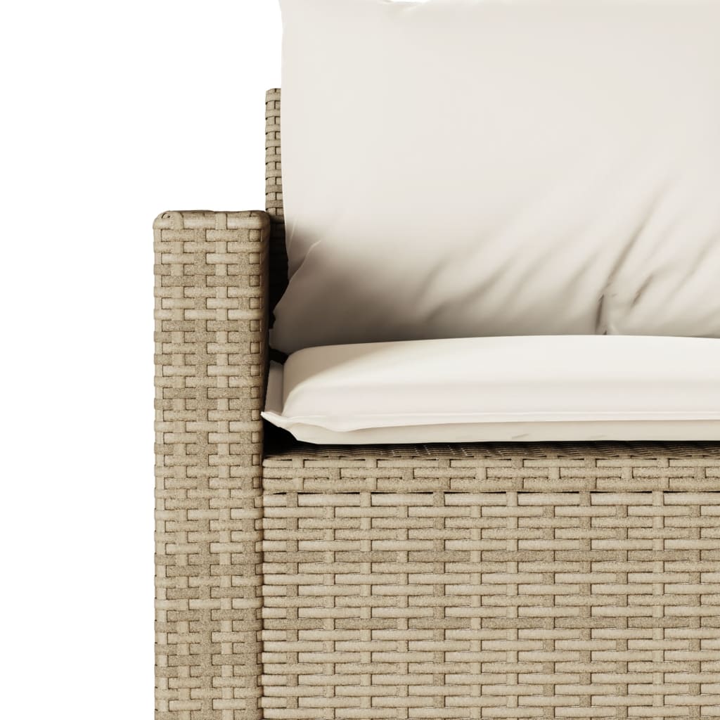 Ensemble à manger de jardin et coussins 2 pcs beige poly rotin - XIOS