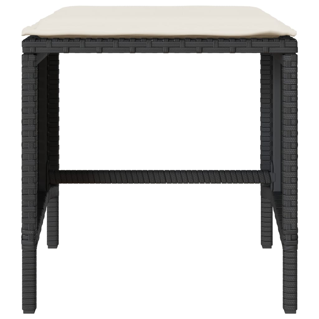 Salon de jardin 4 pcs avec coussins noir résine tressée - XIOS