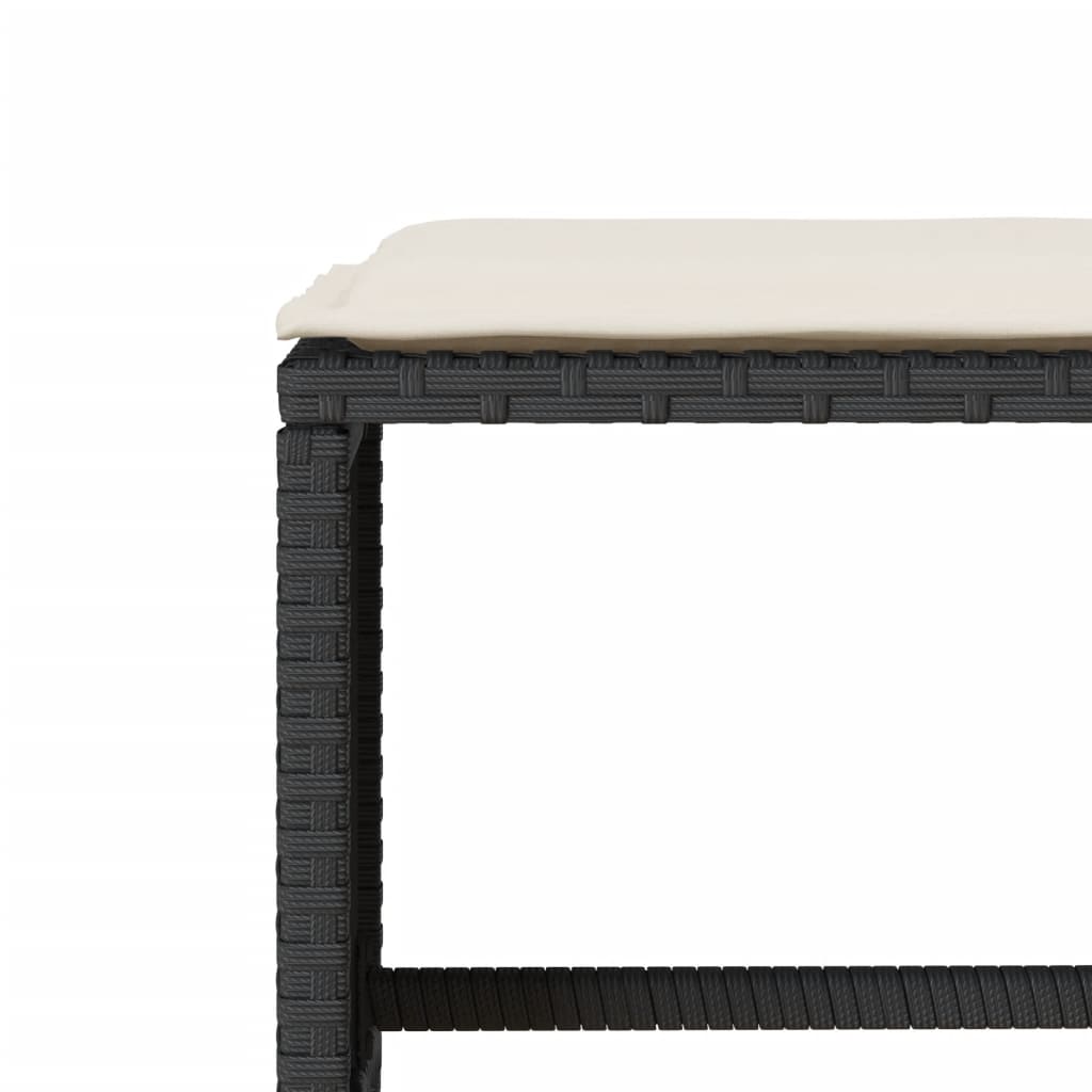 Salon de jardin 4 pcs avec coussins noir résine tressée - XIOS