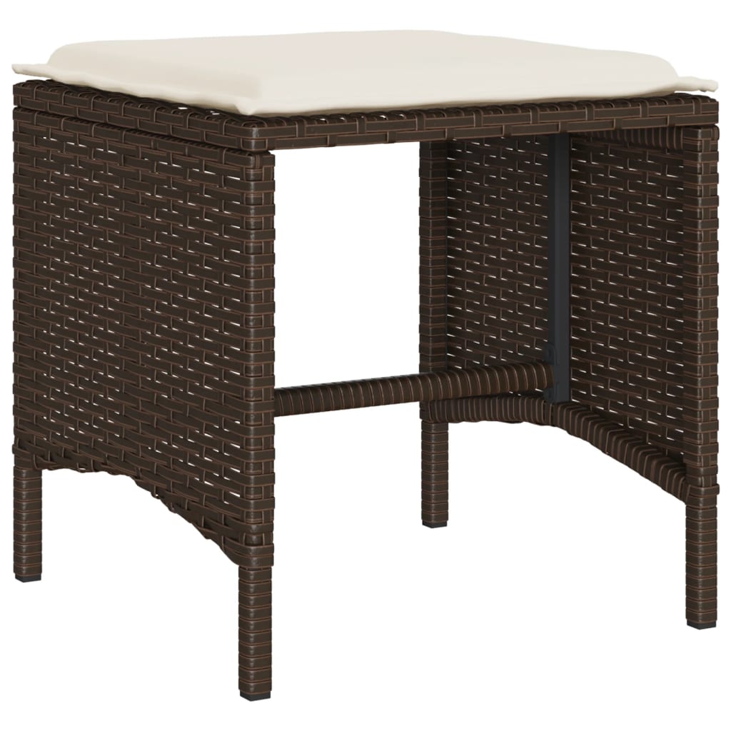 Salon de jardin 4 pcs avec coussins marron résine tressée - XIOS