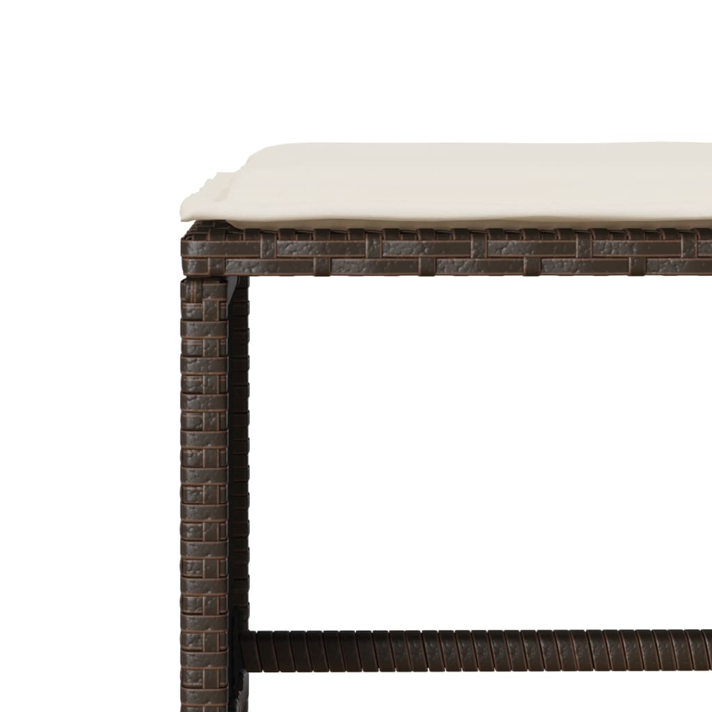 Salon de jardin 4 pcs avec coussins marron résine tressée - XIOS
