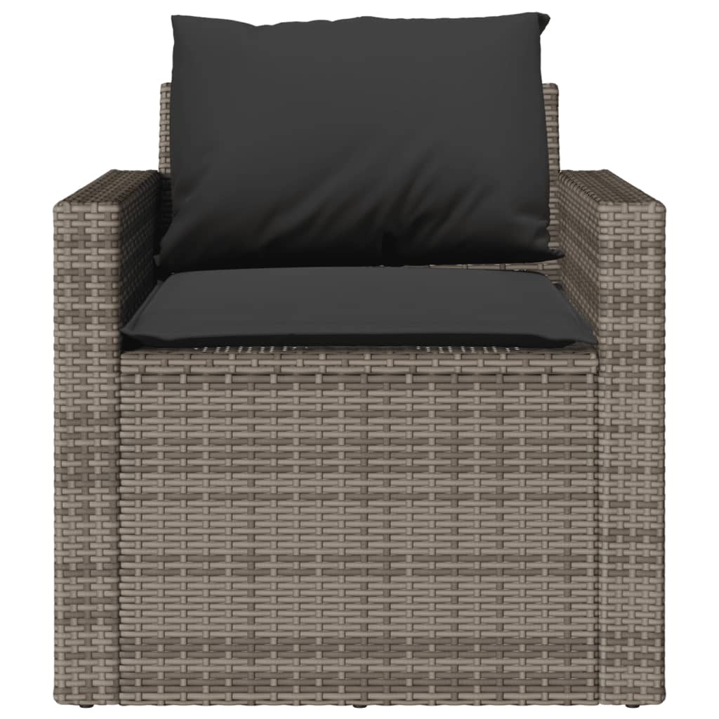 Salon de jardin 4 pcs avec coussins gris résine tressée - XIOS