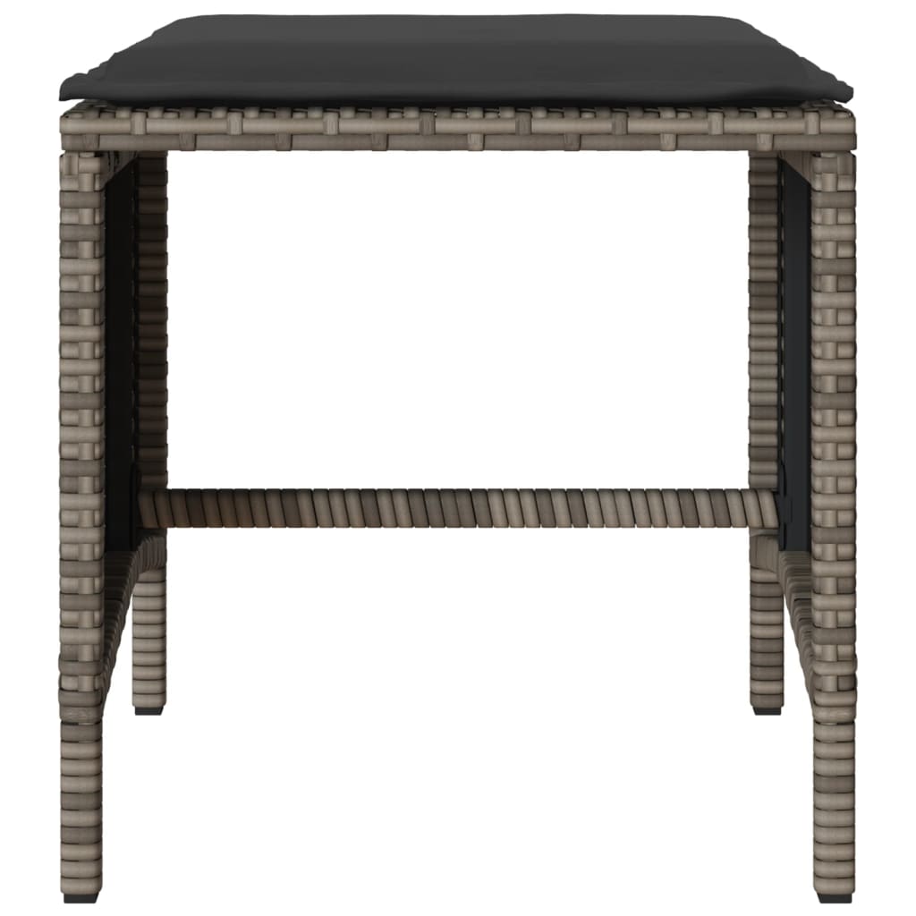 Salon de jardin 4 pcs avec coussins gris résine tressée - XIOS