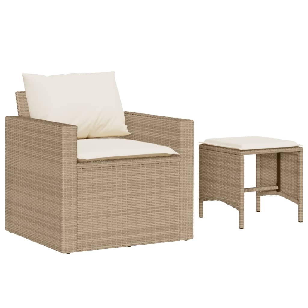 Salon de jardin avec coussins 4 pcs beige résine tressée - XIOS