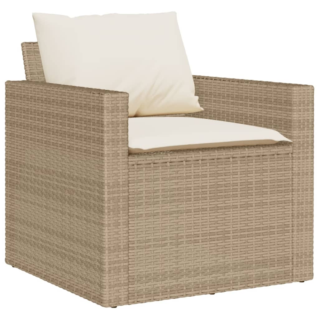 Salon de jardin avec coussins 4 pcs beige résine tressée - XIOS