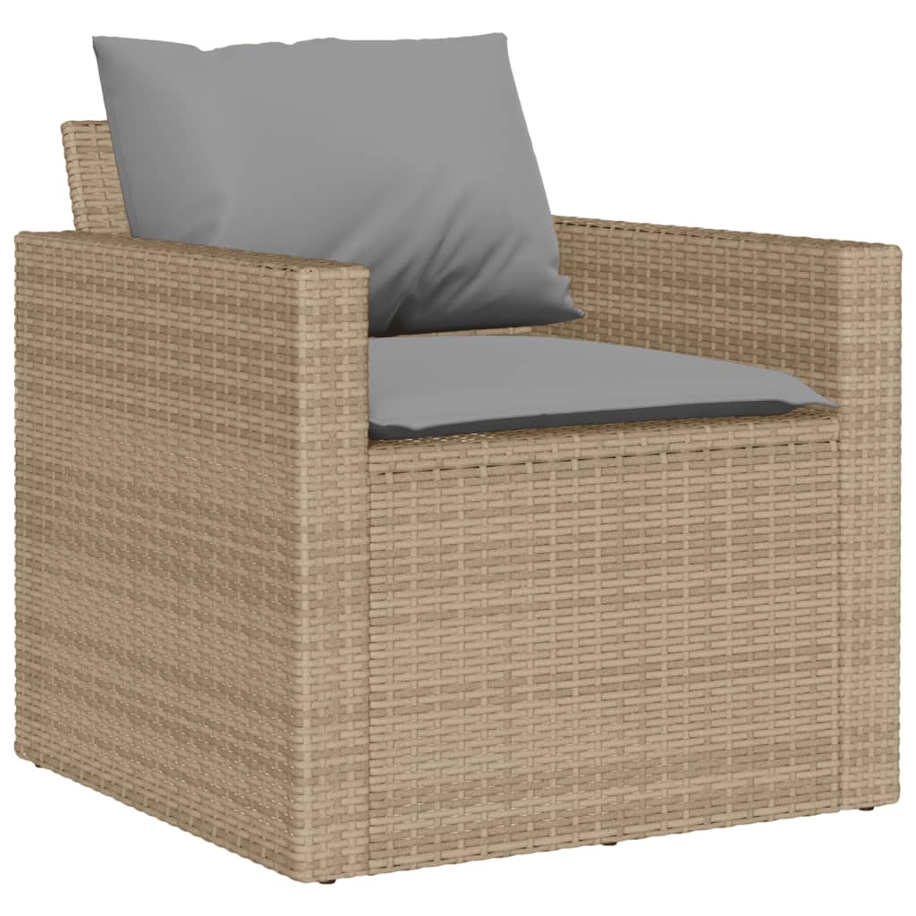 Salon de jardin avec coussins 4 pcs beige résine tressée - XIOS