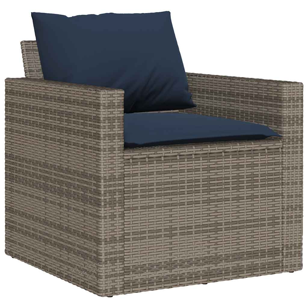 Salon de jardin 4 pcs avec coussins gris résine tressée - XIOS