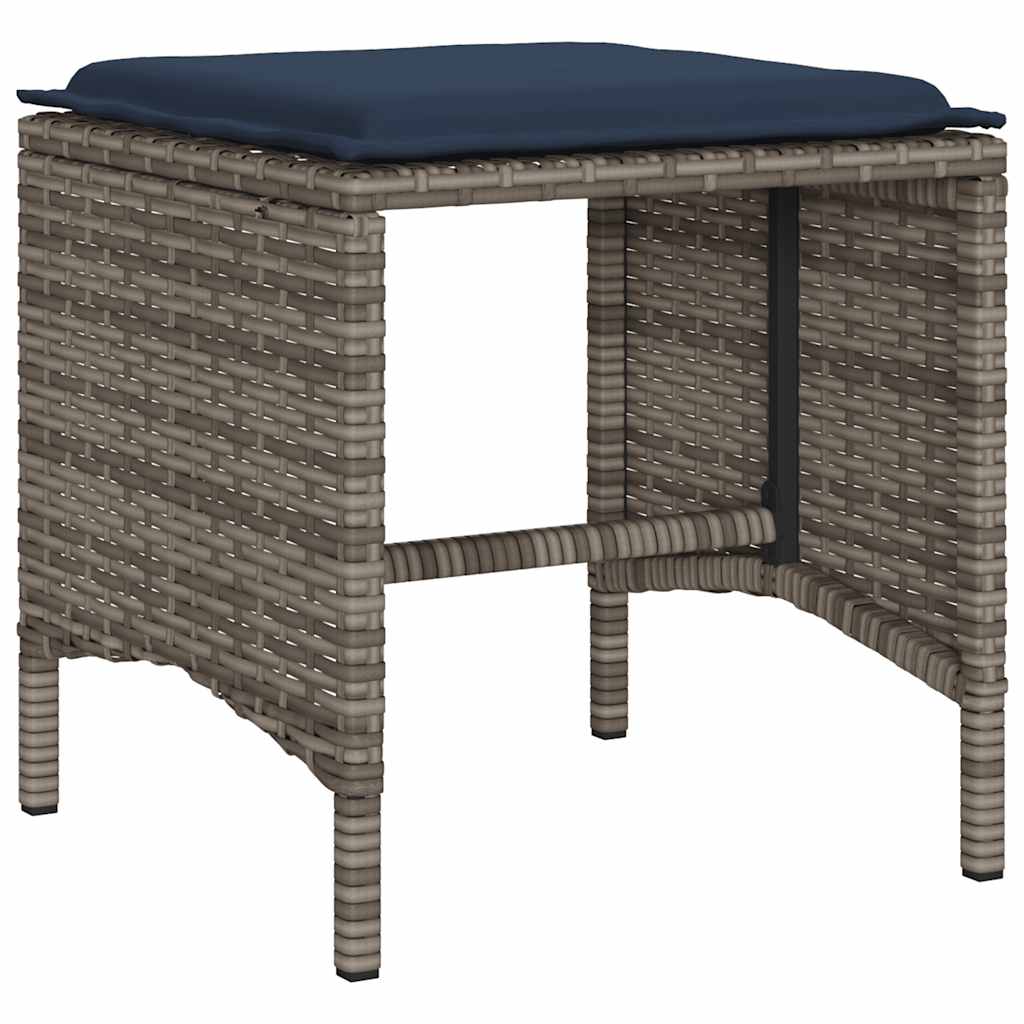 Salon de jardin 4 pcs avec coussins gris résine tressée - XIOS