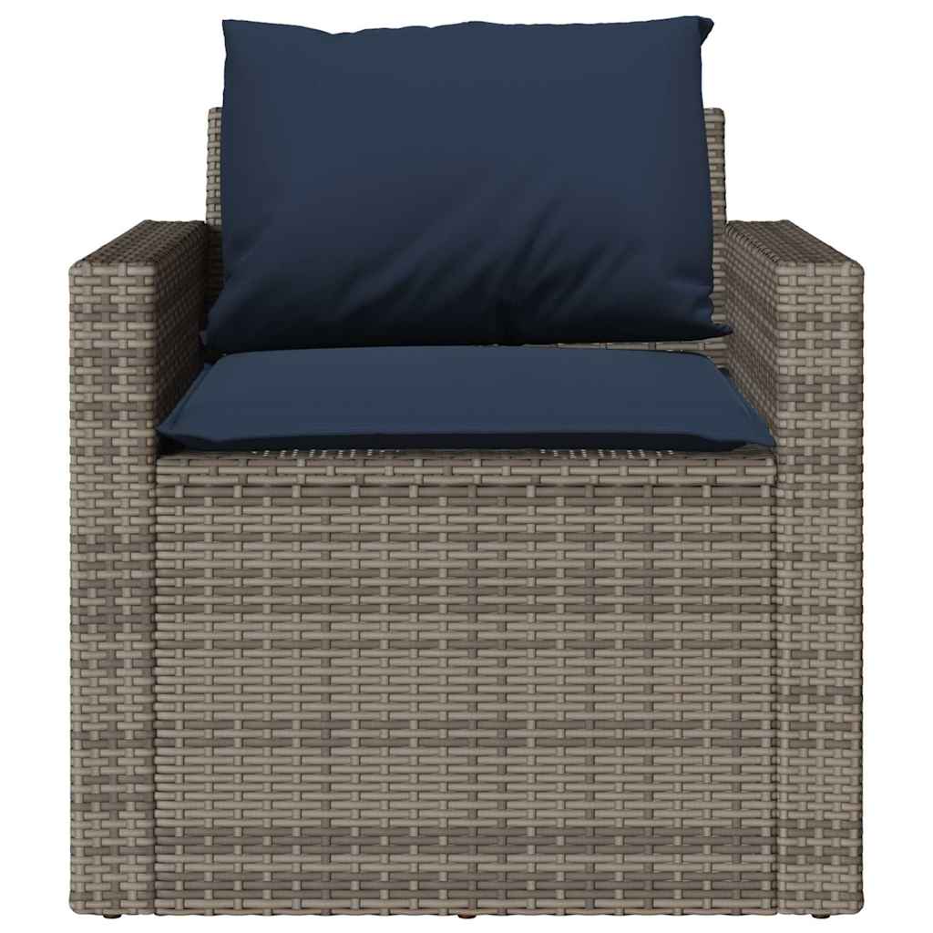 Salon de jardin 4 pcs avec coussins gris résine tressée - XIOS