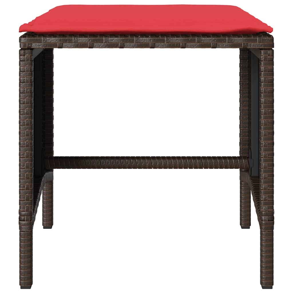 Salon de jardin 4 pcs avec coussins marron résine tressée - XIOS