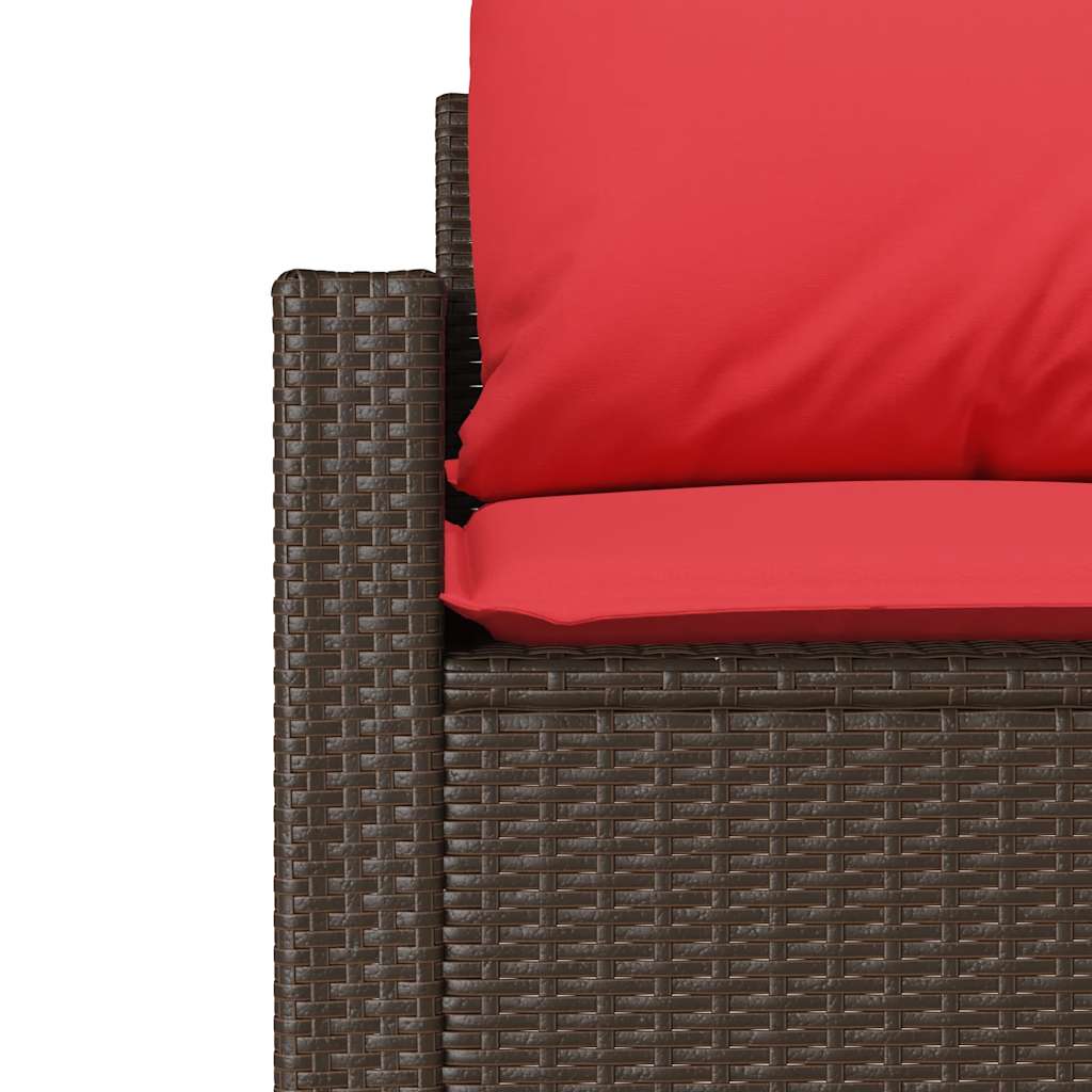Salon de jardin 4 pcs avec coussins marron résine tressée - XIOS