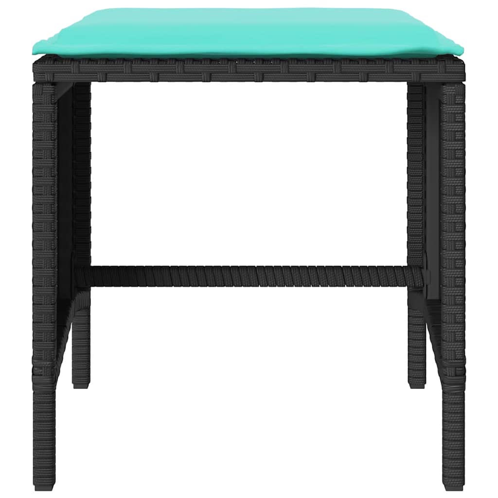 Salon de jardin 4 pcs avec coussins noir résine tressée - XIOS