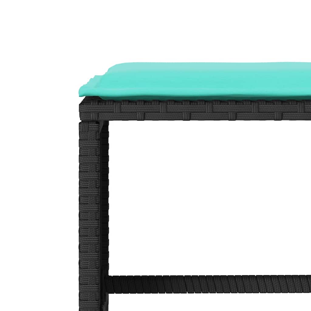 Salon de jardin 4 pcs avec coussins noir résine tressée - XIOS