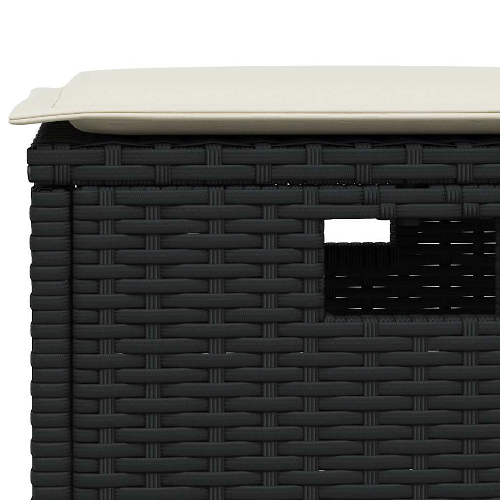 Ensemble à manger de jardin coussins 5pcs noir résine tressée - XIOS