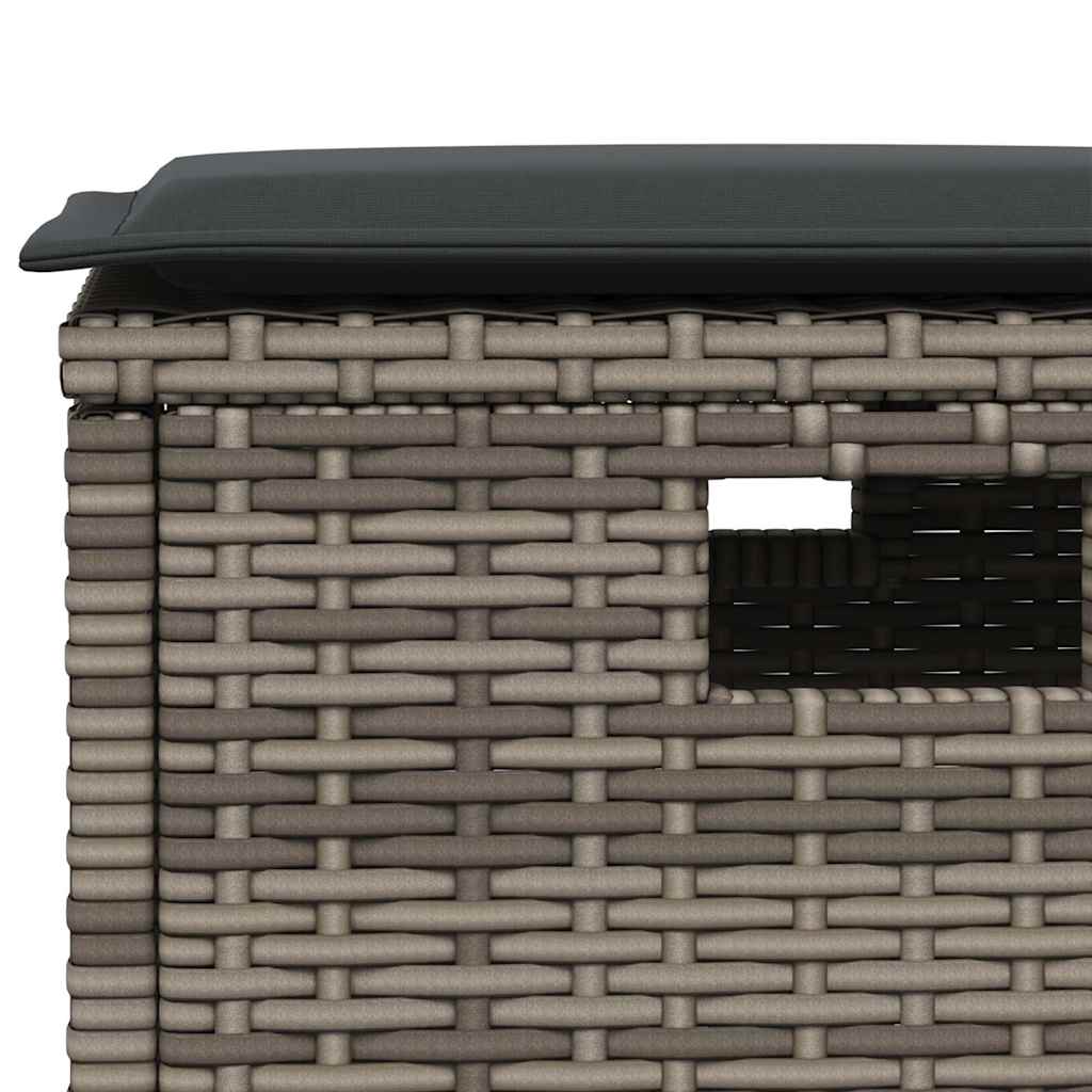 Ensemble à manger de jardin 5 pcs coussins gris résine tressée - XIOS