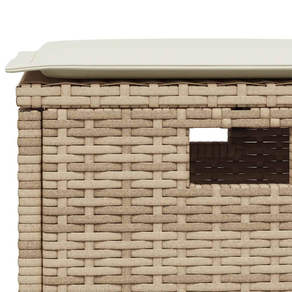 Ensemble à manger de jardin avec coussins 5pcs Beige poly rotin - XIOS