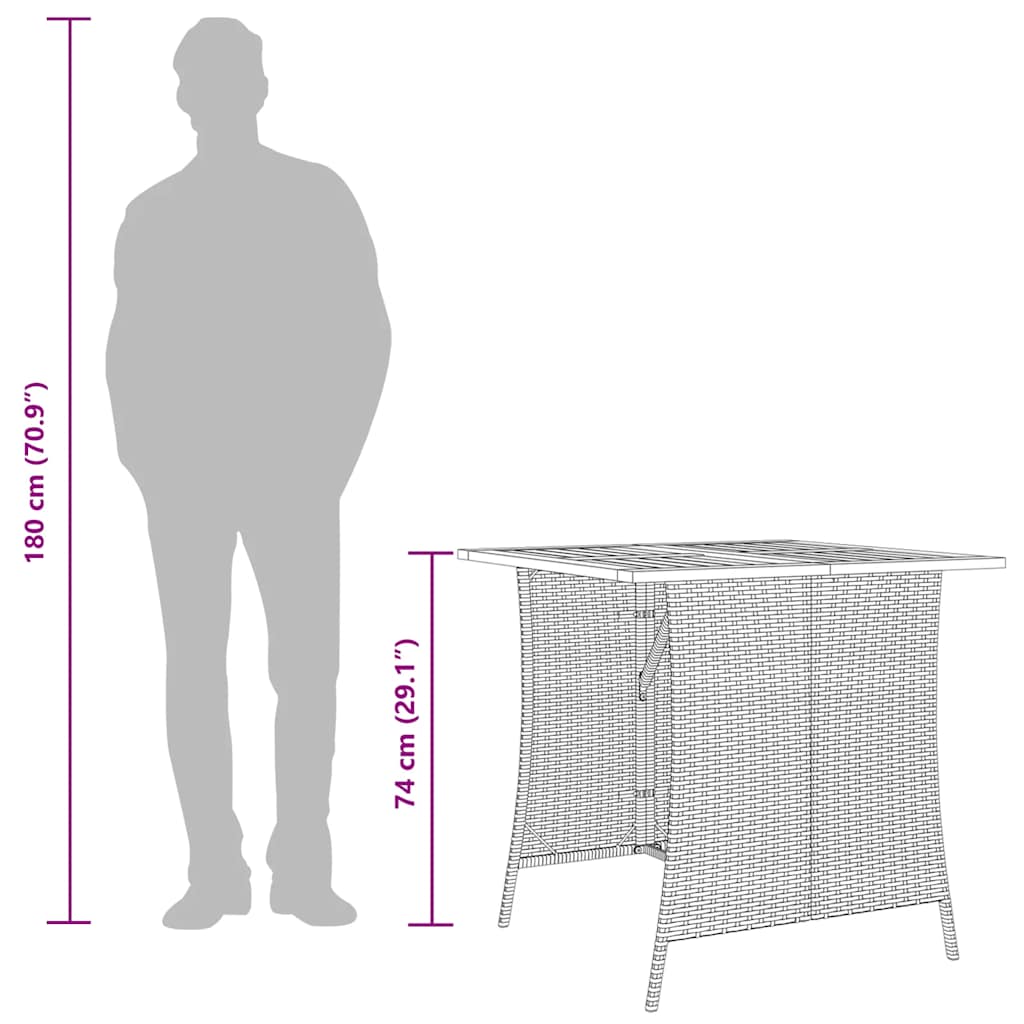 Ensemble à manger de jardin avec coussins 5pcs Beige poly rotin - XIOS