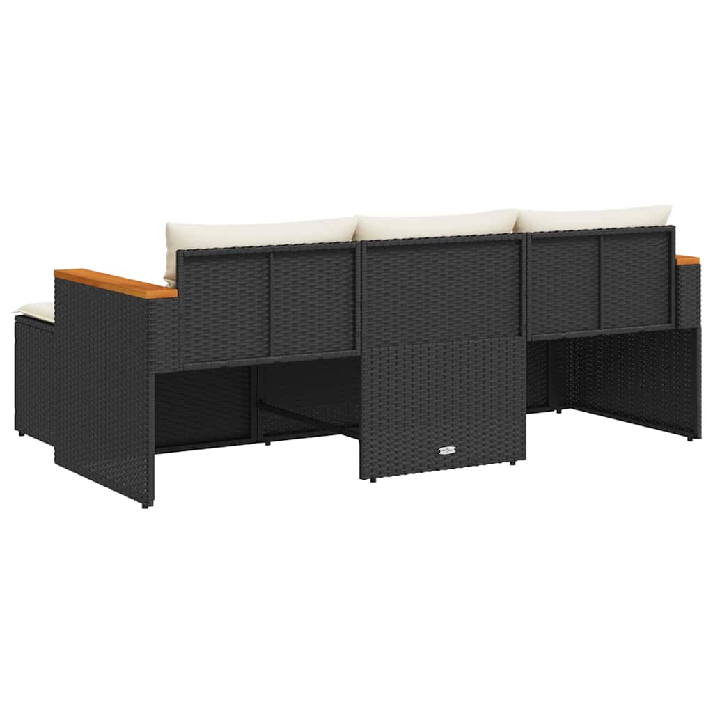 Salon de jardin 3 pcs avec coussins noir résine tressée - XIOS