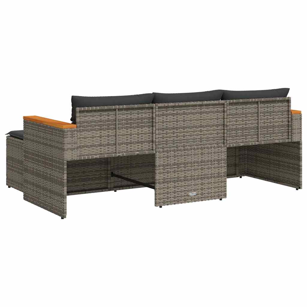 Salon de jardin avec coussins 3 pcs gris résine tressée - XIOS