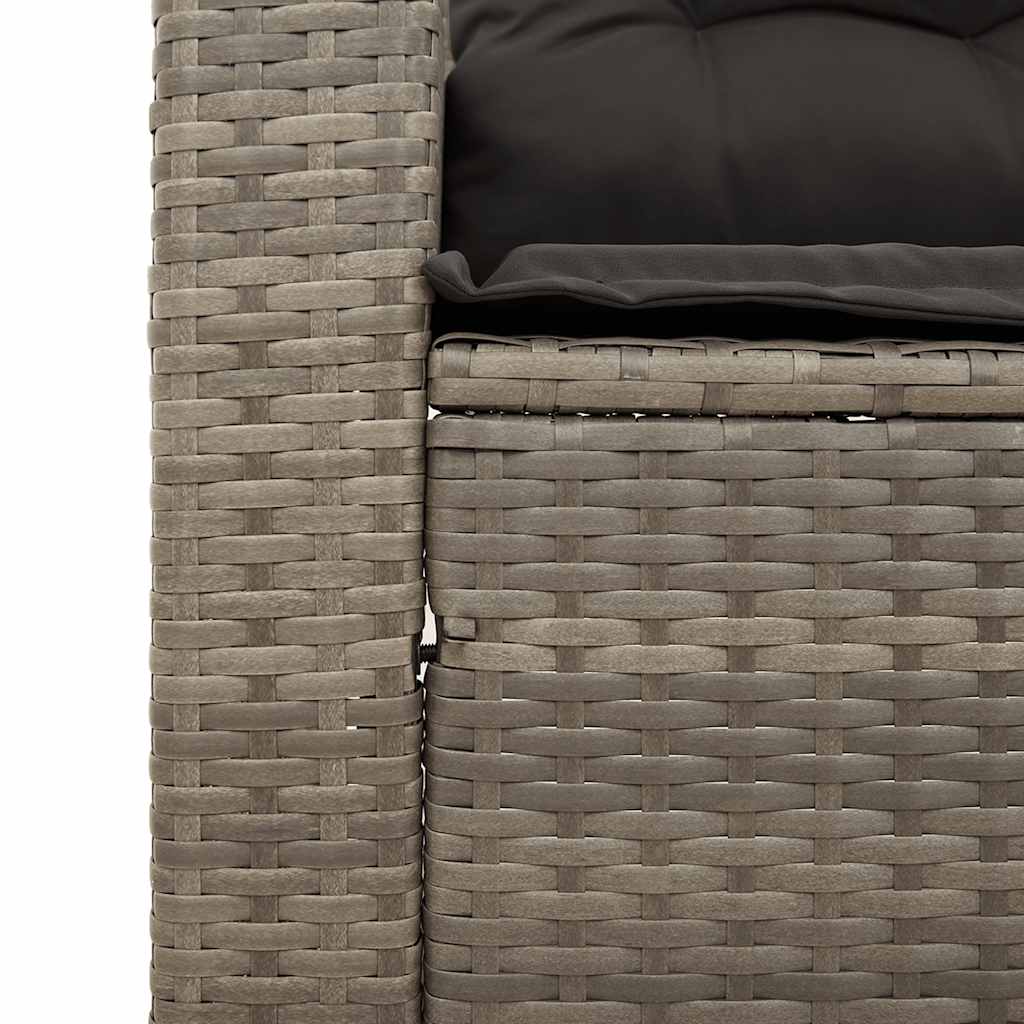 Salon de jardin avec coussins 3 pcs gris résine tressée - XIOS