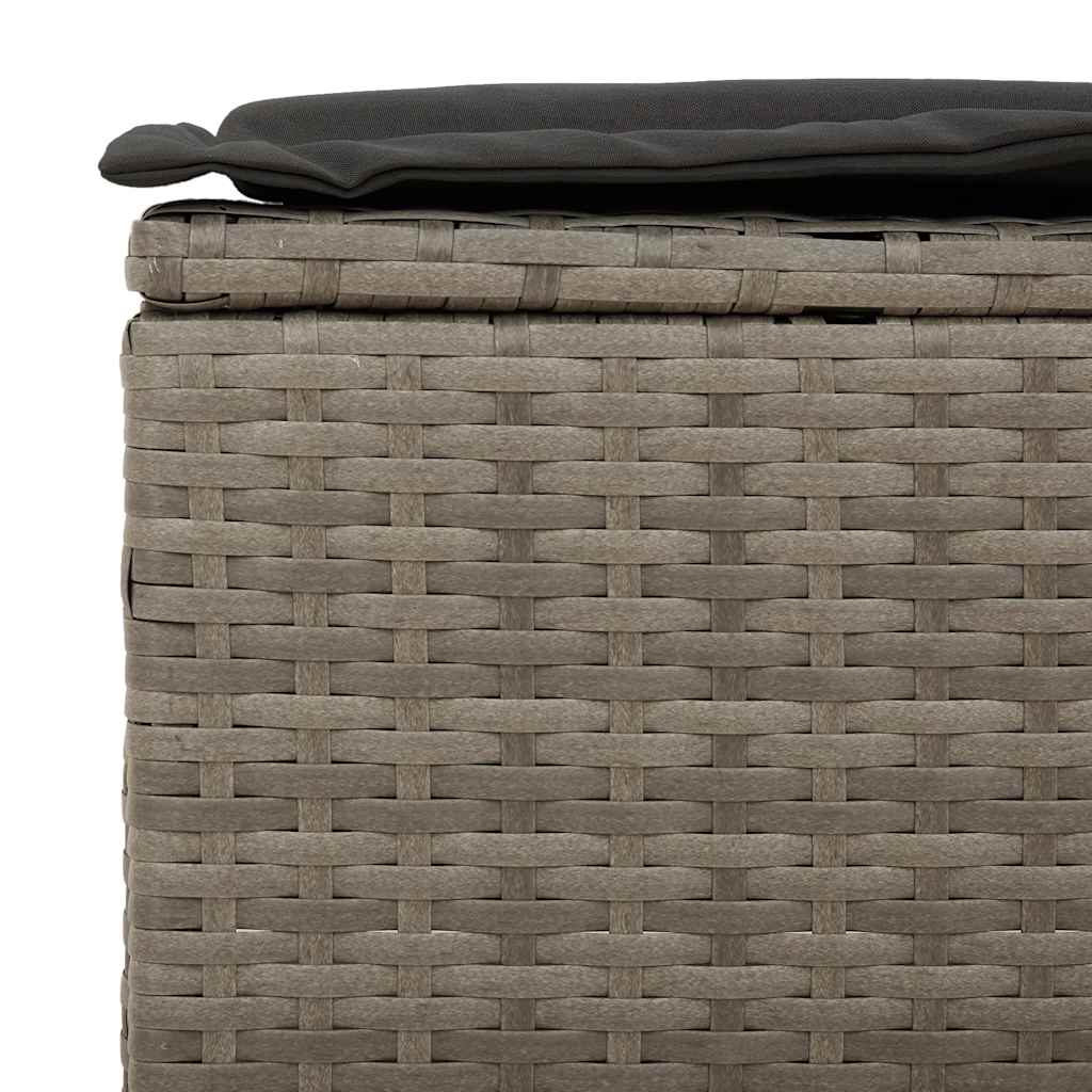 Salon de jardin avec coussins 3 pcs gris résine tressée - XIOS